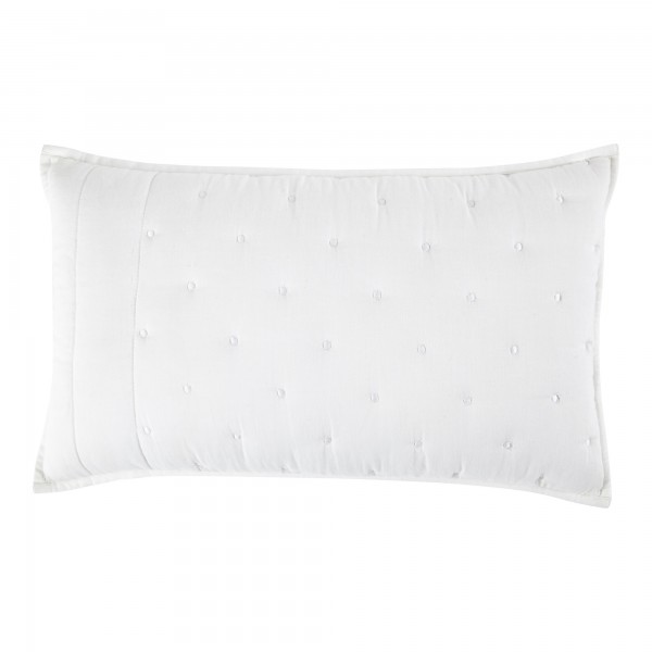 Chantilly White Quilted 30 x 50 Cushion Cover With fibre Interior