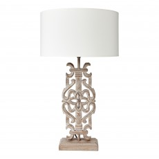 Arabesque Lamp Base Complete With Shallow Drum Shade