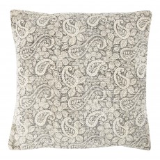 Grey Paisley 45 x 45 Cotton Cushion Complete With Interior