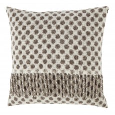 Lambswool 40 x 40 Grey and Brown Dot Cushion With Interior