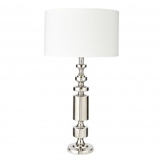 Chrome Nickel Lamp Base With Shallow Drum Shade | Eros