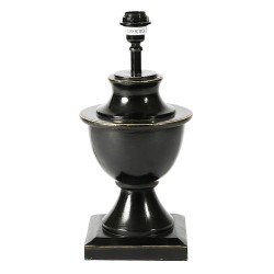 Black Hand Painted Wooden Churchill Lamp Base