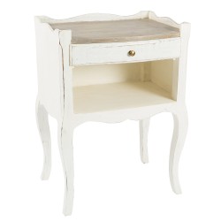 Antique White and Ash Bedside Table | Sorbonne