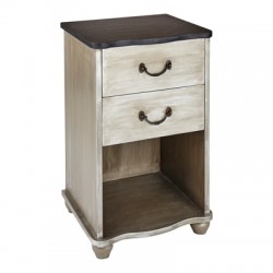 Antique Black and Marble Grey Bedside Table | Chamonix